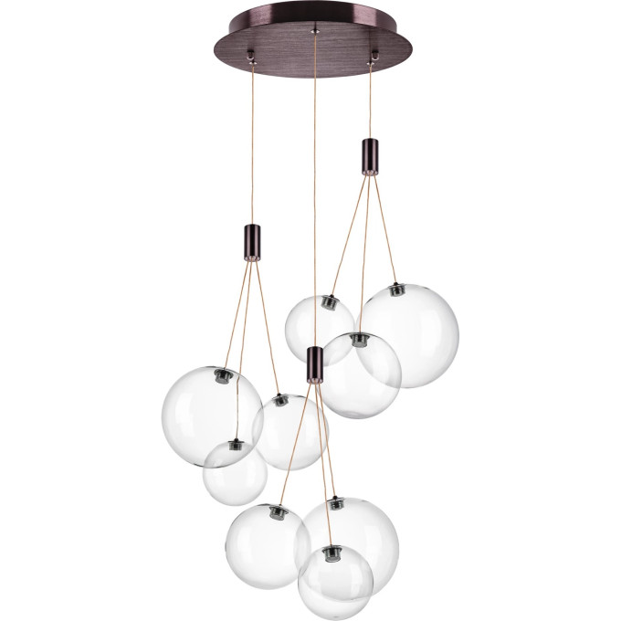 Люстра LIGHTSTAR SFERETTA 801090 LED 9х1,35W LM 3000K кофейный/прозрачный
