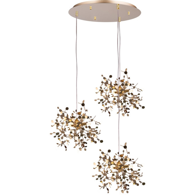 Подвес тройной круглый LIGHTSTAR EXTRA L3PR721132 3x3x5W(led) G9 (721132 - 3 + 572132 -1) золото